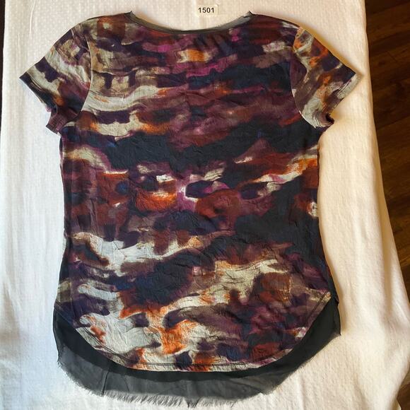 Simply Vera Vera Wang Women’s Short Sleeve V-neck Blouse size Petite S, Purple - Picture 9 of 9